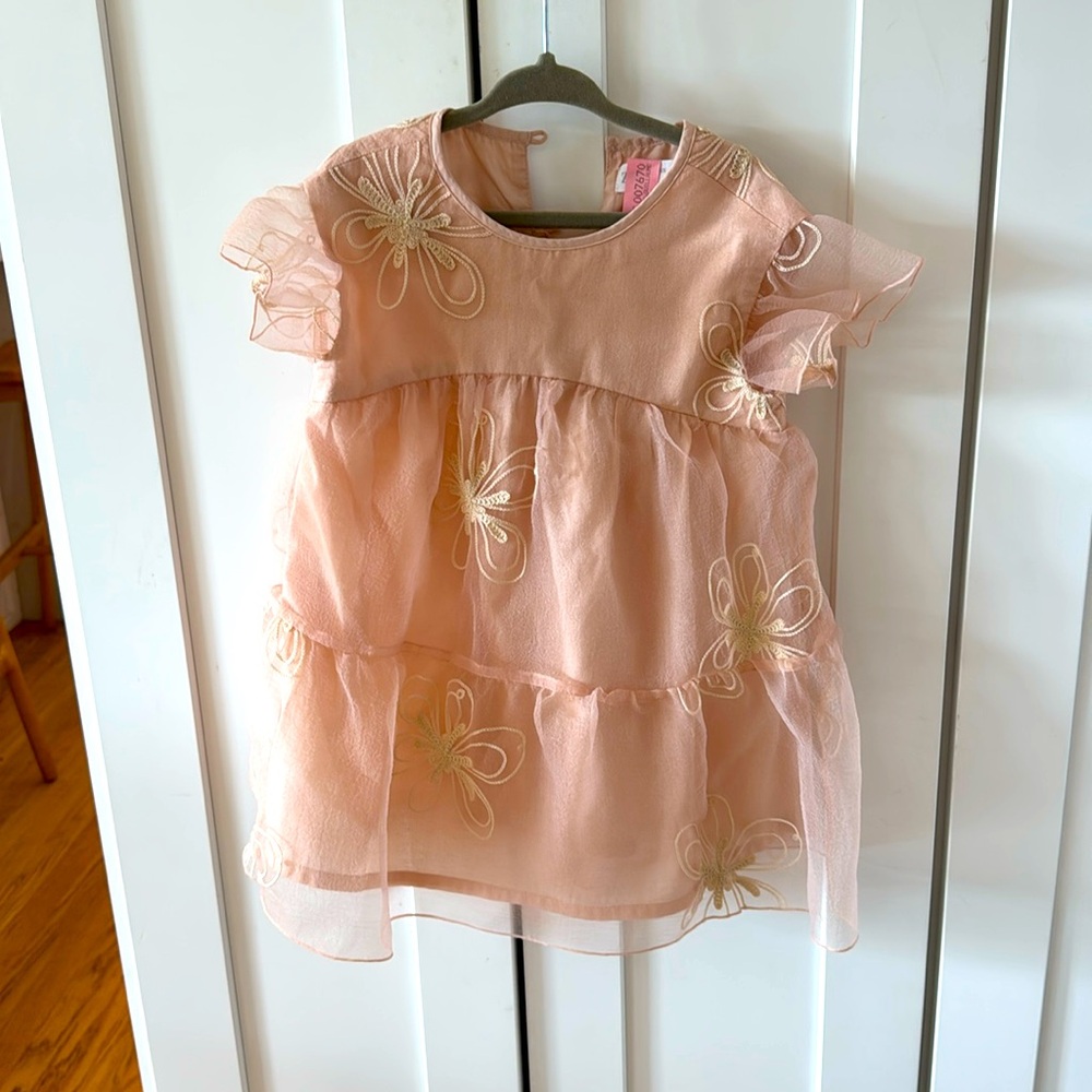 Zara girls pink floral dress size 2-3 excellent condition